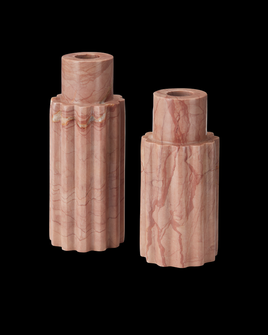 Penrose Pink Candle Holder Set of 2 (92|1200-0953)