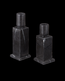 Lithos Black Candle Holder Set of 2 (92|1200-0952)